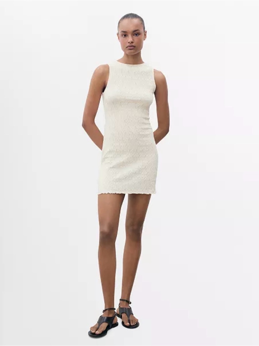 Mango Women’s Fitted Textured Knit Dress
